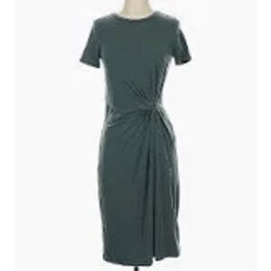 NWT GAP knit moss green wrap dress XS knot sleeve